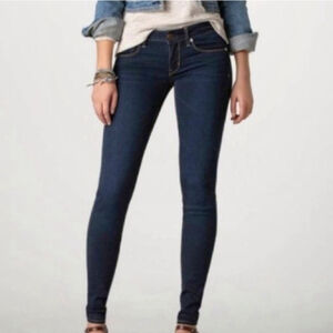 Abercrombie & Fitch A&F The Skinny Jeans Dark Blue Low Rise Jegging Stretch 4